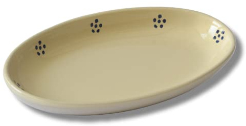 Colì Teller oval Emaille Sterne, Geschirr aus Terrakotta, Tabletts für Fleisch, Fisch, Aperitifs, Vorspeisen, Dessert - Länge 34 cm, Made in Italy