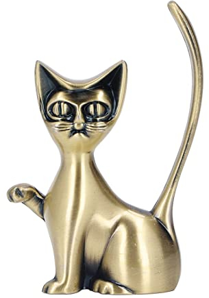 LIZEALUCKY Ringhalter aus Zinklegierung, Süße Katze, Figur, Ringständer, Schmuckständer, Schmuckhalter, Fingerringe, Display Für Schmuck, Fotografie, Frauen, Mädchen, Geburtstagsgeschenk