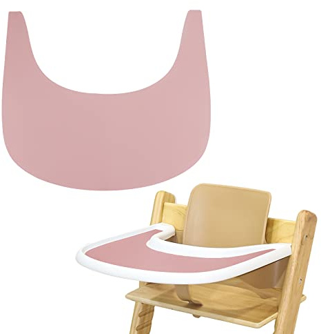LLHQAMT Hochstuhl Tischset, strapazierfähiges Hochstuhl Platzset Silikon, sauber und hygienisch, für Tripp Trapp Hochstuhl Zubehör, geeignet für Stokke Tripp Trapp Hochstuhl Tablett (Rosa)