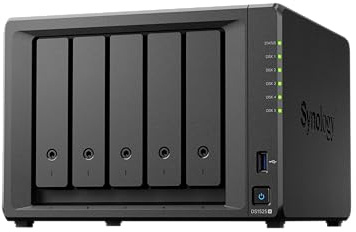 Synology 5-Bay Expandable NAS Kit, DS1525+ AMD RyzenCPU with 8GB Memory, 2.5GbE Standard Users, Domestic Authorized Reseller, Field Lake, Phone Support, DiskStation