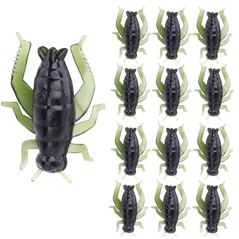 Fishing Soft Lures, 50 pcs Plastic Artificial Cricket Baits Fake Insect Worm Lure for Catfish Minnows Trout Bass Outdoor Fishing Bait