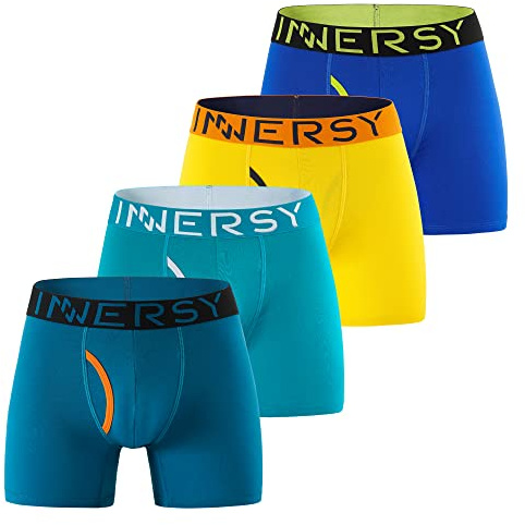 INNERSY Boxer Homme Coton Doux sous Vetement Sport, XL, Actif Multicolore
