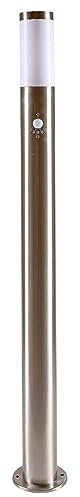 Wegeleuchte Wegelampe Außenleuchte Ø 7.8cm Edelstahl, 110cm mit Bewegungsmelder