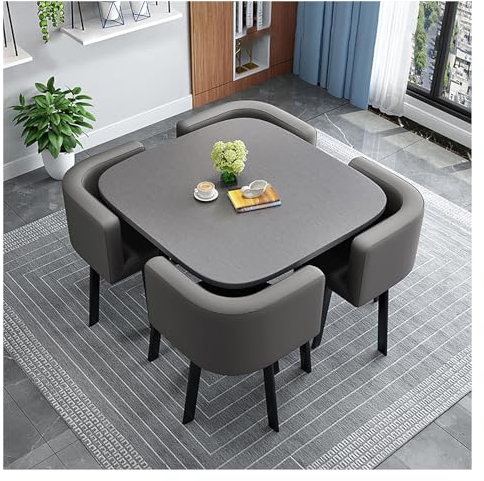 Büro-Empfangsraum-Clubtisch,Besprechungstisch,Couchtisch- Und Stuhl-Set,Runder Tisch Und Vier Stühle,Kleine Runde Tische,Büro-Konferenztische,Platzsparende Möbel,Empfangsraum,Kleiner Raum,Küche (Colo