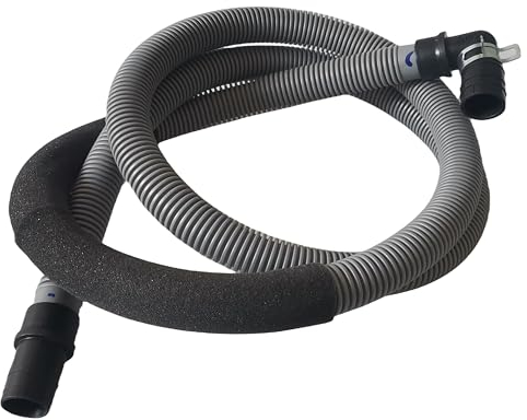 Piumeif DC97-02250G Waschwasser-Ablaufschlauch (2,3 cm Innendurchmesser) Ersatz für Samsung-Waschmaschine, 1,8 m verstärkte Unterlegscheiben-Ablaufschläuche mit Klemme – Grau
