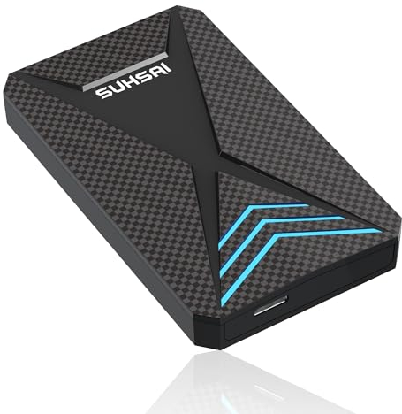 SUHSAI Disque Dur Externe de Jeu 1 to avec lumière RVB USB 3.0 Disque Dur Portable pour Extension de Stockage de données Disque Dur 2,5 HDD pour PC, Ordinateur Portable, Mac, Console de Jeu, PS4, PS5