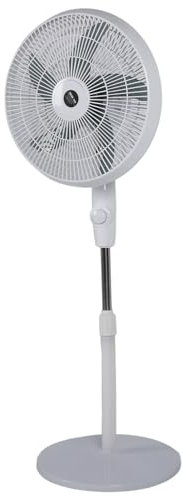 Portable Solar Panel Standing Fan, Rechargeable Battery Operated Pedestal Fans, 3 Speeds Quiet Floor Fan for Bedroom, Home, Office,