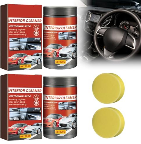 Pasta per La Pulizia Degli Interni Dell'auto, Crema per La Pulizia Degli Interni Con Spugna per La Rimozione Della Polvere E La Lucidatura, Per La Pulizia Dei Sedili Della Tappezzeria E Del Cruscotto