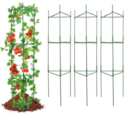VEVOR Tuteur Plantes Grimpantes 32x32x123 cm, Treillis pour Plantes Lot de 6 Cages, Support pour Plantes de Jardin, Tours à tomates en Treillis pour Jardin surélevé, légumes, Fleurs