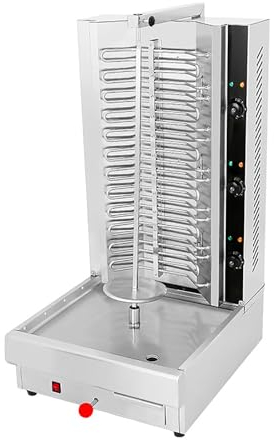 ANGDI Máquina for Kebab y shawarma, asador Vertical eléctrico, asador de Carne gyro con Potencia y Distancia de Fuego Ajustables, Parrilla de Pollo de Acero Inoxidable, for Cocina Comercial doméstica