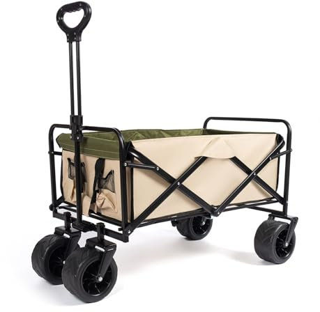 Festival-Trolley mit Rädern,100 l faltbarer Trolley,150 l tragbarer Camping-Trolley für Camping,Outdoor,Gartenparty,Einkaufen,Angeln,Werkzeugwagen mit All-Terrain-Reifen,multifunktionaler Esstisch