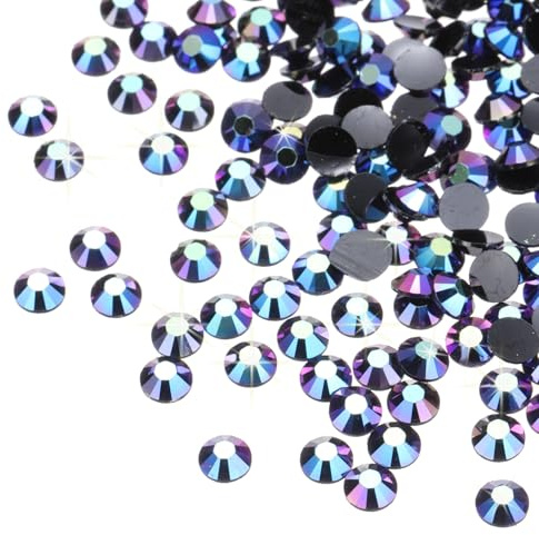 sourcing map 6000 unidades de diamantes de imitación de resina color morado y negro SS16 de 4 mm sin termoadhesivos para manualidades, diseño, vasos, ropa, maquillaje, arte de uñas