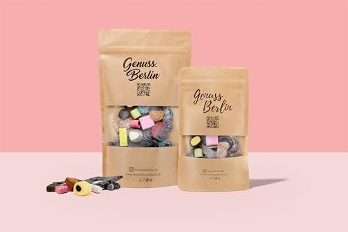 Genuss Berlin – Süß-Salzige Lakritzmischung – 1000g – Bis zu 80 Sorten Süßigkeiten – Vielfalt aus süßer & salziger Lakritze – Weiche & harte Konsistenzen – Ideal als Geschenk für Lakritzliebhaber