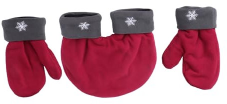 ANDRESLAD 3stücke Romantische Doppelhandschuhe Aus Dickem Polar-fleece in Rot Kuschelige Wärme Für Verliebte Weihnachts Valentinstagsgeschenk Vereint Hände in Kalter Jahreszeit