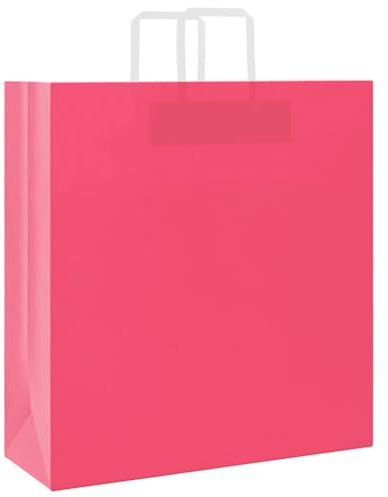 vidaXL Papiertragetaschen 250 Stk., Papiertüten mit Henkeln, Papiertüten, Geschenktüten für Einkaufen Hochzeiten Verpackungen Partys Geburtstag Weihnachten, Rosa 45x17x48cm
