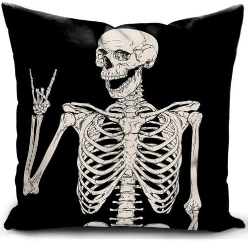 kissenbezug 40x40 kissen gothic emo totenkopf therian grunge room dekokissen halloween decor accessoires skull skelett schädel wikinger deko goth punk witchy hexe fantasy geschenke für frauen