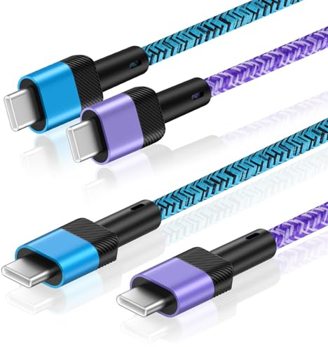 Cavo USB C PD, cavo di ricarica USB C (2 pezzi da 1,83 m) USB C a USB C per iPhone 17, 16 Pro Max, 16 Plus, 16E, 15 Pro Max, 15 Plus, Samsung Galaxy S25 S24 S23 S22 S21 S20 A55 A15 A16 54 A3 5 A25 A53