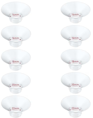 10pcs Flange Insert 14/16/18/20/22mm*2 pcs Compatible with Compatible with Momcozy M9/M6/M5/S12 Pro/V1 Pro/V2 Pro,for Spectra/Medela/MomMed/eufy/Lansinoh/Elvie Breast Pump,Replace for Momcozy Parts