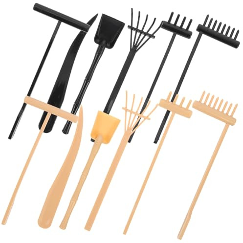 OFFSCH Zen Garden Rake and Sand Tray Tools Set for Meditation and Desk Zen Garden Decor, 12pcs Mini Rakes Yellow and Black Handles, Suitable for Office and Home Relaxation