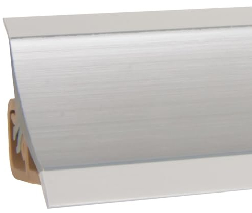HOLZBRINK Profil d’étanchéité pour plan de travail, joint cuisine, profil décoratif, plinthe cuisine, Matériel PVC, couleur : Aluminium 23x23mm 3 m