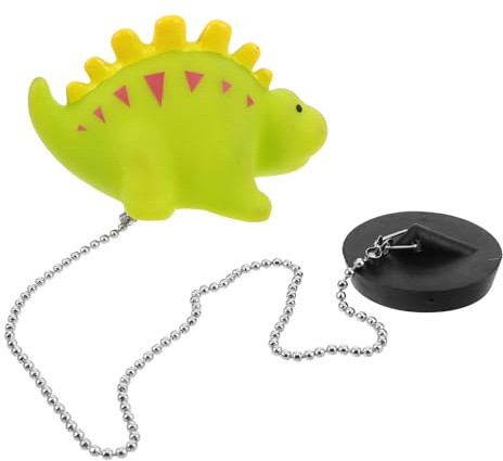 VICASKY Cute Dinosaur Bathtub Drain Stopper, Rubber Wash Basin Plug Replacement, Bathroom Accessories, Cartoon Tub Plug for Bathtub and Sink Drain