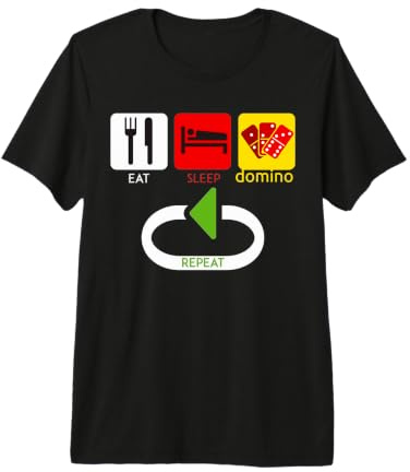Eat Sleep Domino Repeat Dominoes Player Game Night Premium T-Shirt