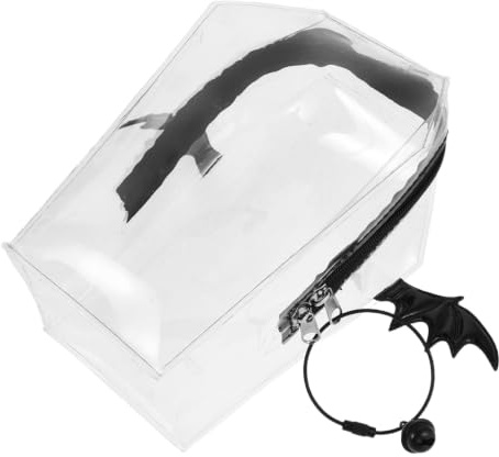 Hemobllo PVC Spöktema Kista Handväska för Halloween Fällbar Transparent Vampyrväska i Gothic Lätt Kawaii Punk Accessoar för Fest och Cosplay