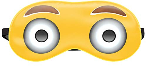 Sömnmask resa relax ögonskydd säng emoji tupplur ögonbindel hans gula emotes stora ögon [042]