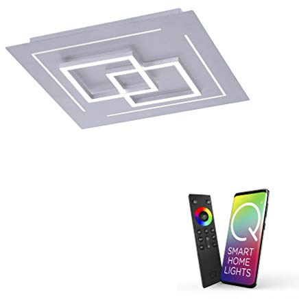 Paul Neuhaus Q-Linea LED Deckenleuchte 40cm dimmbar Fernbedienung Smarthome | Dimmbar mit Fernbedienung, Farbtemperatursteuerung, Smart Home, Alexa fähig, IP 20