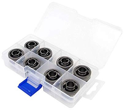 XSPC Raccordo a compressione G1/4 per ID 1/2 OD 13/10 mm V2, confezione da 8, nero cromato