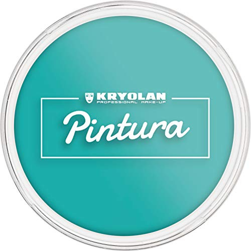 Kryolan Pintura Water Color Makeup 25 ml, färg: Ocean Blue, 26 färger, tvättbar, vegansk, utan parfym, utan parabener, glutenfri – perfekt för barn, fest, karneval, karneval och halloween