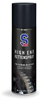 DR. WACK S100 HIGH END Kettenspray 300 ml - Kettenschmierstoff für hohe Belastungen - Effektiver Schutz vor Verschleiß - für alle Motorradketten geeignet - Hochwertige Motorradpflege