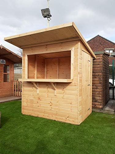 Pinelap Garden Bar Outdoor Drinks Shed 6x4 Fully T&G Quality Wooden Party Hut Serving Kiosk