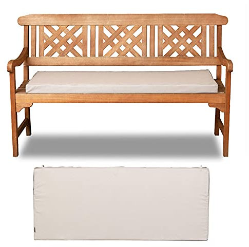 Gartenbank Kissen 2/3 Sitzer Bankauflage Sitzkissen, Polsterauflage für Gartenbank, Wasserdicht Rechteckigem Bankpolster Auflage für Hollywoodschaukel, Draußen Drinnen Esstisch,Beige-120X42X5CM