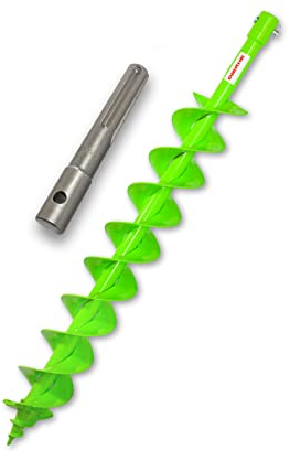 WERHE® Profi Drill Acciaio massiccio, punta da terra per trapano 80 mm a doppio albero estremamente robusto con adattatore SDS Max - Pile drill Well drill punta precisa.