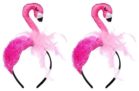 NUOBESTY 2 Stücke Flamingo Haarbänder Kinder Stirnband Geburtstagsfeier Cosplay Kind Kopfschmuck Foto Requisiten Kid Party Kopfschmuck