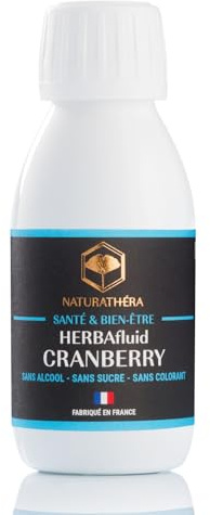 Naturathéra HERBAFLUID®CRANBERRY - Complément Alimentaire Naturel contre les Infections Urinaires - 125 ml - Fabriqué en France - Vegan - Sans Additif Allergène OGM