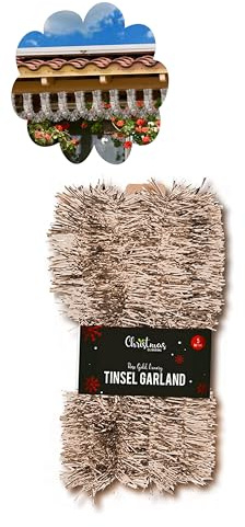4,8 m lange Lametta-Girlande, Weihnachtsgirlande, Baum, hängende Lametta-Dekoration für Weihnachten, Party, Zuhause, Innen- und Außenbereich, Ornament-Zubehör
