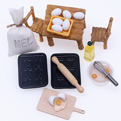 Wichtel Zubehör, 1/12 Wichtel Set Wichtelzubehör Küche Miniatur Backset Wichtel Zubehör Weihnachten Mini Puppenhaus Zubehör Feengarten Zubehör
