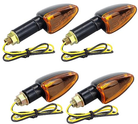 HXMJIED 4 PCS Motorcycle Led Turn Signals Light Indicator, 5W Power Lamp Motorbike Turn Signal Indicators 12V for Amber Yellow Light, Turn Signals Lights for M8 Motorcycle E-Marked