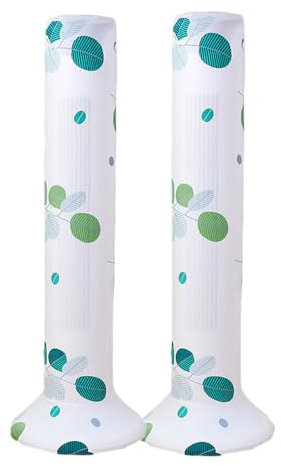 Treer 2pcs Fan Dust Cover, Tower Fan Dustproof Electric Fan Cover Washable All Inclusive Fan Cover Moisture-Proof Protective Cover for Floor Fans (90-105cm,green leaves)