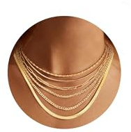 KRFY Gold Necklaces for Women 14K Layered Paperclip Snake Chain Necklaces for Women Choker Chain Gold Necklace Jewelry Set