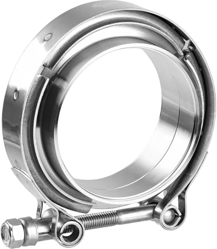 Kit de abrazadera de banda V de 63 mm con brida macho hembra de acero inoxidable 304, kit de brida de wastegate turbo universal (abrazadera de banda V con brida, 6,35 cm) (63 mm (6,35 cm))