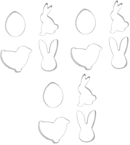 Alipis 12pièces Set De Emporte Acier Pour Pâques Non-adhérents Formes De Lapin Lapin Poule Et Œuf Pour Cookies Gâteaux Et Faits Maison