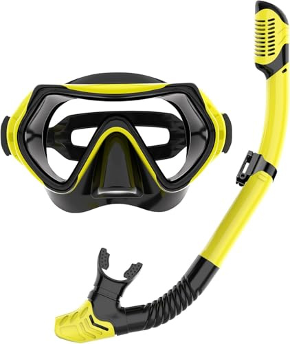 JRing Torrt snorkelset, panorama, bred utsikt och anti-dimma, snorklingsutrustning, professionell topp snorkelpaket för vuxna