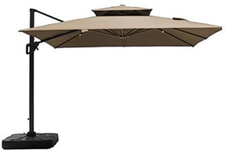 BFYDOAA 9.6Ft Square Canopy Replacement Double Top Umbrella Cloth Polyester Sun Shade Fabirc Cantilever Parasol Top Cover for Beach Garden Backyard Terrace(only cloth,no stand)