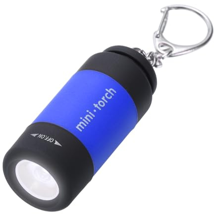 PATIKIL Mini Keychain Flashlight, Pocket LED Flashlight Portable Torch USB Rechargeable for Outdoor Camping Party, Dark Blue