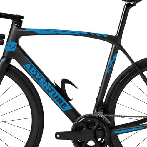 Kit mit 7 Aufklebern für Fahrrad, Universalrahmen, MTB, Mountainbike, Rennrad, Cross, Fat Bike, Downhill elektrisch, Rahmen, Abenteuer, Artikelnummer 2407 (053 Blau leicht)