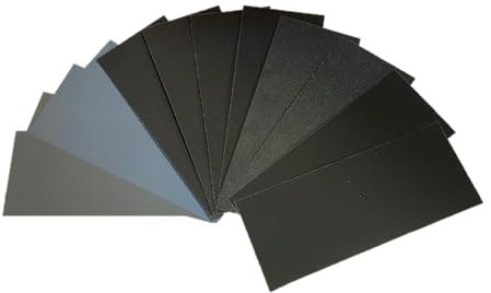 Aventurine 12pcs Sandpaper 800 to 5000 Grits, Wet and Dry Sandpaper 9x3.6 Inch for Cars Polishing Metals Walls Wood Furniture Sanding, 800 1200 1500 2000 3000 5000 Grit Wet/Dry Sandpaper Sheets Kit
