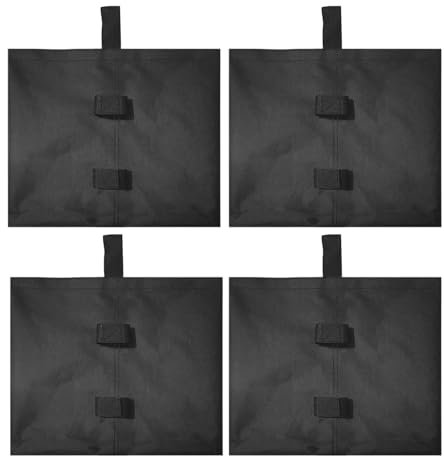 Pack Of 4 Black Sandbags, Durable Filled Sandbags, Parasol Fixed Sandbags, Foldable Bags, Weight Fixed Sandbags